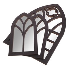  Ensemble de 3 miroirs décoratifs en forme de fenêtre cintrée - Miroir