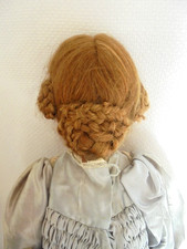 Très ancienne perruque de poupée ancienne Jumeau- Cheveux naturels coiffés
