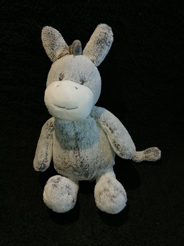 Doudou peluche âne gris - peluche,
