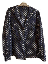 123 chemise marine pois blancs  taille 44