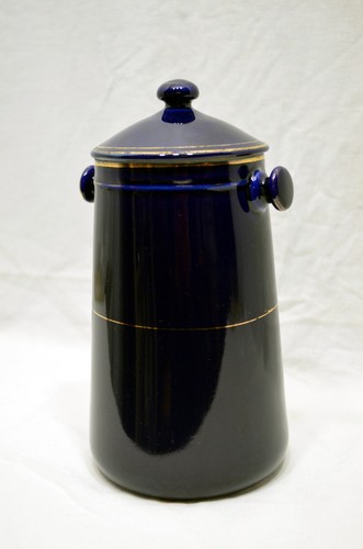 Pot couvert porcelaine bleue - pot,