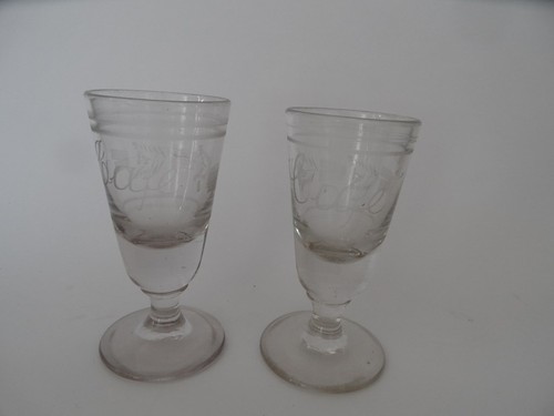 Paire anciens verres gravés - paire,