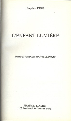 Enfant lumiere the - -,