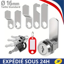 Serrure boîte aux lettres 16 mm + 4 clés Barillet batteuse kit complet standard