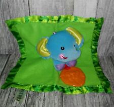 Doudou plat bleu verte