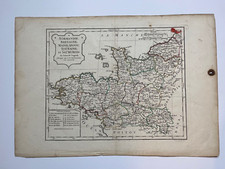 CARTE NORMANDIE XVIIIème siècle BRETAGNE MAINE ANJOU TOURAINE SAUMUROIS