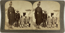 Underwood, India, Delhi, stereo, Cashmere Giant and Patiala midget, 1903 Vintage