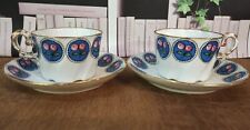 2 Tasses Ancienne En Porcelaine Limoges André François Décor De Roses Art Déco