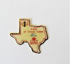 Pin's Carte état Texas Leo of Texas Lions USA Lion's Club .