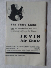 6/1936 PUB IRVING AIR CHUTE IRVIN PARACHUTE ROYAL AIR FORCE ORIGINAL AD