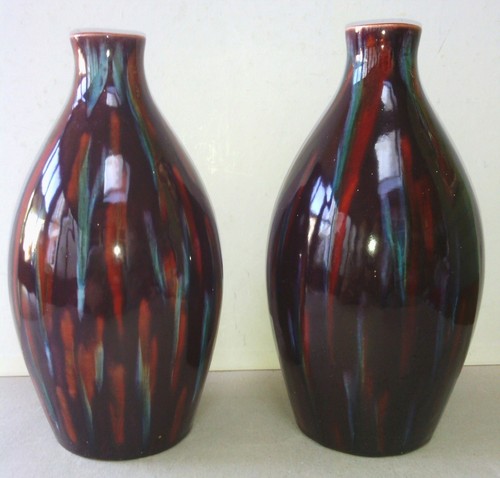 Paire vases faïence - vases,