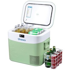 BINGI Glacière Electrique Voiture 22L à Compression avec Refroidissement Rapi...