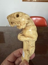 Canne Ancien Pommeau Tigre Art