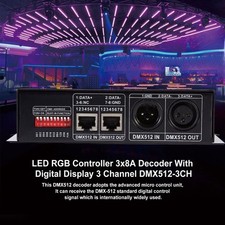 Décodeur LED RGB Controller 3X8A Avec Affichage Numérique 3 Canaux DMX512-3CH E3