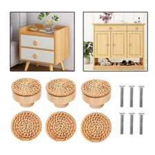 Boutons de tiroir en rotin