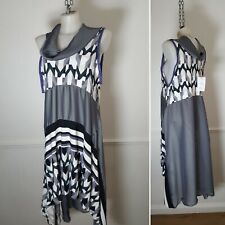 Robe tunique longue grise imprimée numérique grise sur mesure NEUVE fait main