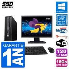 PC HP WorkStation Z240 SFF Ecran 22" G4400 RAM 16Go SSD 120Go Windows 10 Wifi