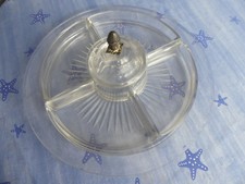 Grand plat rond en verre 32cm - service hors-d’oeuvre - apéritif 6 pièces TBE