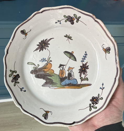 Belle assiette faïence xviii - assiette,