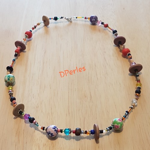 Collier fantaisie coloré - , –