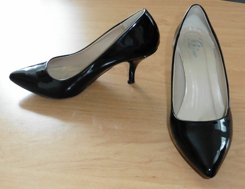 Escarpins vernis noir talons - escarpins,