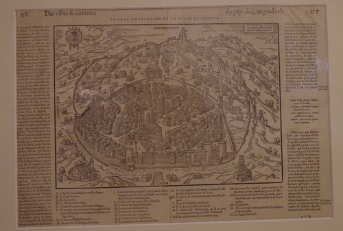 Gravure ville de - de, nimes