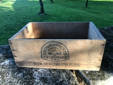 Vtg French Warren Santa Clara Prunes Pine Box for French Market Great Graphics 