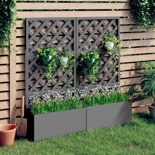Jardinière treillis gris - en,
