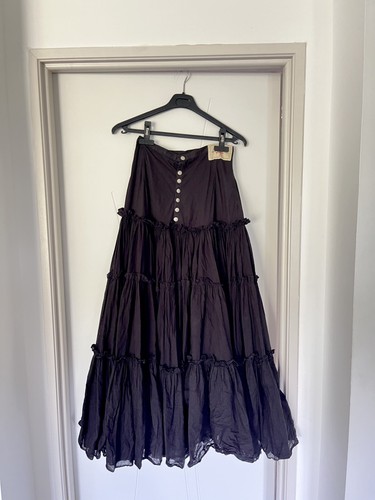 80s jupe paysanne maxi jean - maxi,