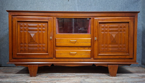 Buffet bas chêne sculpté - bas, en
