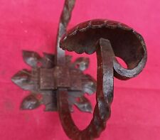 Grande patère murale, porte manteau ancien vintage en fer Forgé Art Populaire