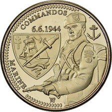 France, Médaille, Commando Kieffer - Fusiliers Marins, Acier, SPL, Colorisé