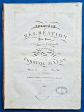 FÉRÉOL MAZAS PIANO VIOLON VIOLONCELLE PARTITION 1e RÉCRÉATION OP 8 1819-1829