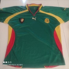Ancien Maillot PUMA vert couleur Cameroun 200'S Vintage Jersey