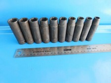 OCCASION, OUTILS À ENFONCER 1/2 PO. DR. Douilles profondes "métriques", 10 mm à 19 mm, #310simmy