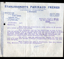 LIMOGES (87) USINE TANNERIE / COLLETS & CUIRS vernis "PARINAUD Fréres" en 1944