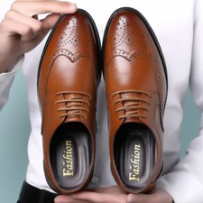 Chaussures Oxford en Cuir pu pour Homme, Brogue Habillé, Classiques Formelles.