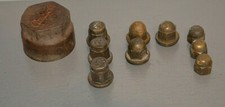 Anciens Boulons Ecrous  Roue Gauche Droite Bronze Cache Moyeux Voiture Ancienne