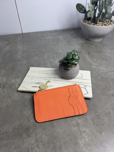 Porte cartes cuir orange - porte-cartes, en
