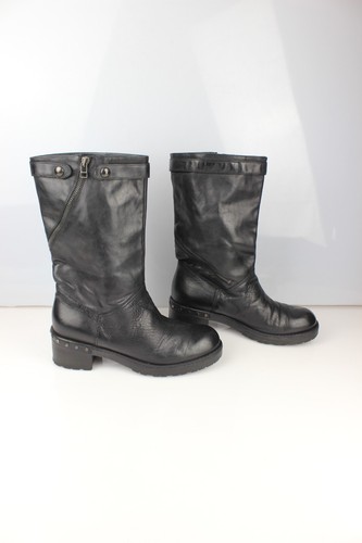 Bottes bottines cuir noir - mi,