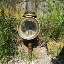 ANCIENNE LANTERNE DE CALECHE MÉTAL ET VERRE À RÉNOVER 