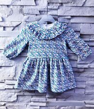 PETIT BATEAU - ROBE BÉBÉ FILLE MOTIF FANTAISIE, COL VOLANT & LISERÉ PAILLETÉ 12M