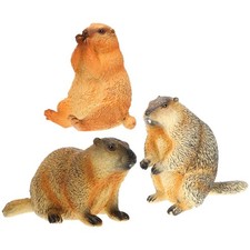  3 Pcs Animaux Jouet Figurine De Mise À La Terre Jouets Marmottes