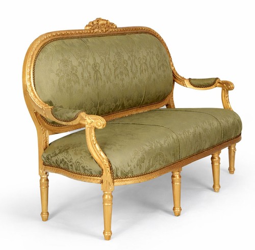 Banc baroque vert doré - baroque,
