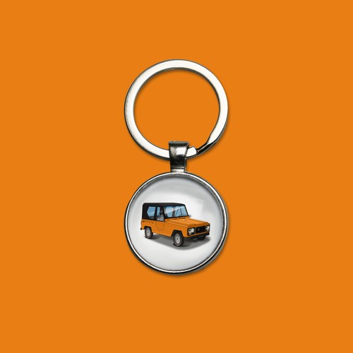 Porte clés rodéo orange - 6,