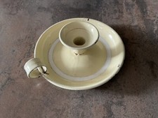 Bougeoir Ancien,métal,émaillé ,jaune,luminaires,tôle,lampe