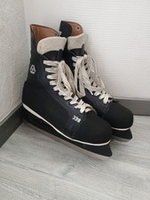 Patins à glace vintage Long Age + lames S.E.M. Canada – Taille 45 – TBE