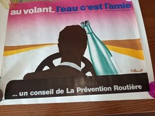 Affiche Publicitaire Vintage Pour La Prévention Routière Illustrée Par Villemot
