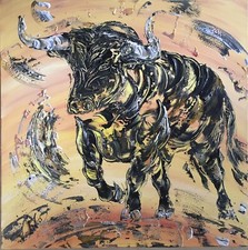 TABLEAU Taureau 80 x 80 cm -