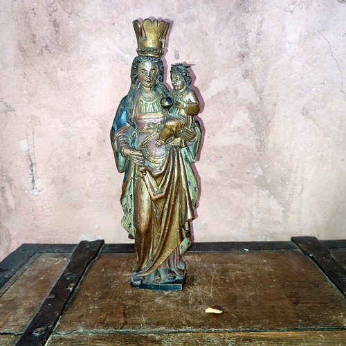 Statue vierge enfant bois - vierge, l'enfant